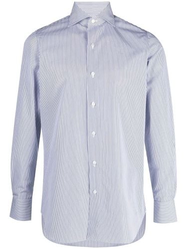 White And Light Blue Cotton Shirt - Finamore - Modalova
