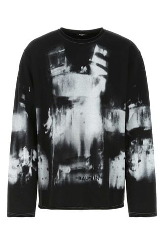 Printed Cotton Oversize Sweatshirt - Balmain - Modalova