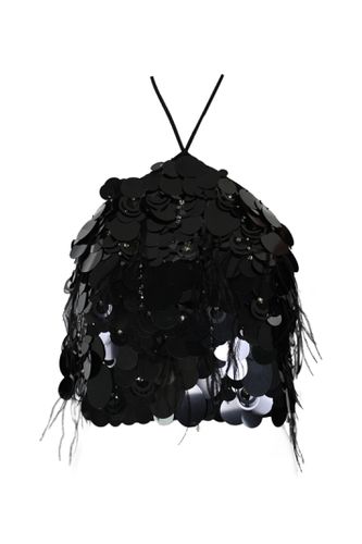 Gelbison Top With Sequins, Rhinestones And Feathers - Pinko - Modalova
