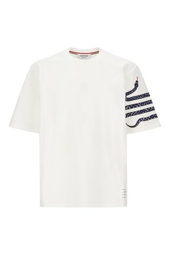 Thom Browne White Cotton T-shirt - Thom Browne - Modalova