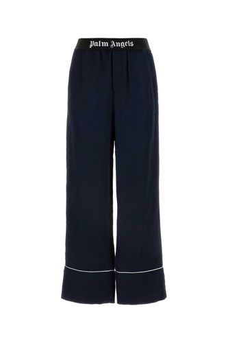 Navy Blue Satin Pyjama Pant - Palm Angels - Modalova