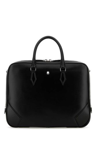 Black Leather Large Meisterstã¼ck Briefcase - Montblanc - Modalova