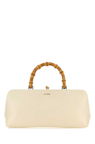 Ivory Leather Small Goji Bamboo Handbag - Jil Sander - Modalova