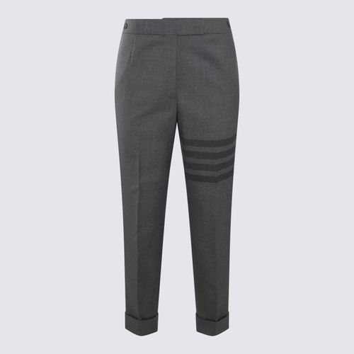 Grey Wool Blend Trousers - Thom Browne - Modalova