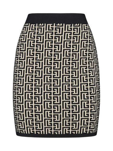 Monogram Jacquard Knit Skirt - Balmain - Modalova