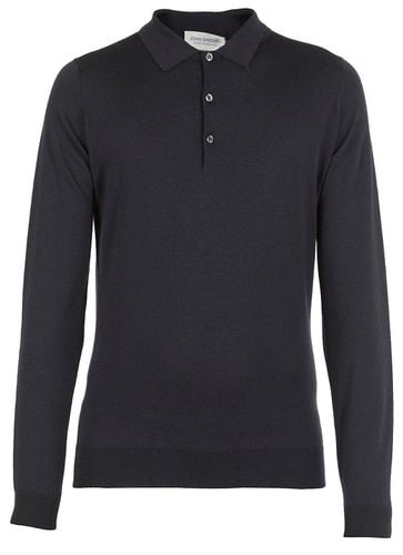 Belper Buttoned Knitted Polo Shirt - John Smedley - Modalova