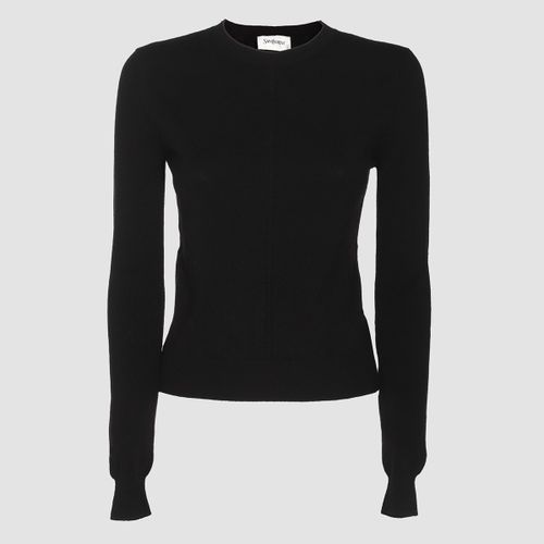 Saint Laurent Black Wool Knitwear - Saint Laurent - Modalova