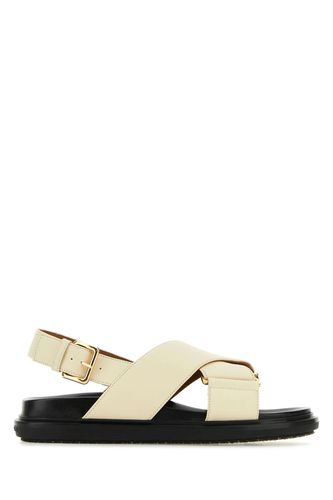 Ivory Leather Fussbett Sandals - Marni - Modalova