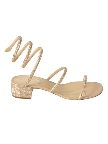 Crystal Embellished Twisted Strap Flat Sandals - René Caovilla - Modalova
