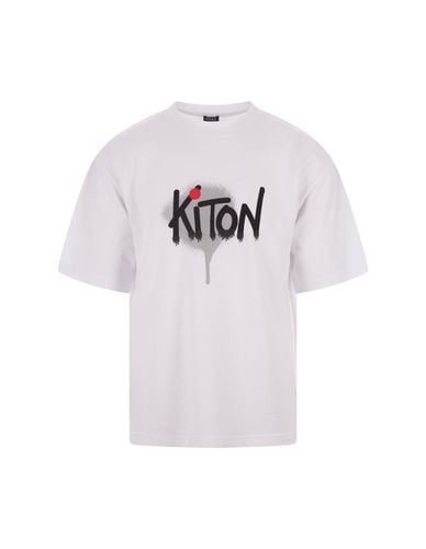 T-shirt With Graffiti Style Logo - Kiton - Modalova