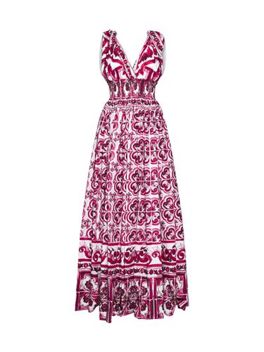 Majolica Print Cotton Maxi Dress - Dolce & Gabbana - Modalova