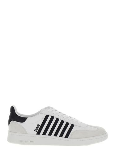 And Black Low Top Sneakers With Contrasting Bands In Leather Man - Dsquared2 - Modalova