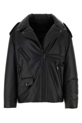 Black Nappa Leather Padded Jacket - Prada - Modalova
