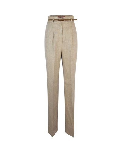 Belted Straight Leg Pants - Max Mara Studio - Modalova