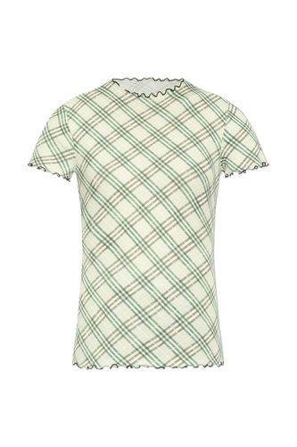 Checked Lettuce Hem Crewneck T-shirt - Burberry - Modalova