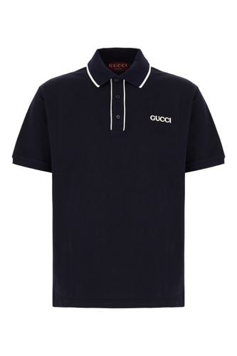 Gucci Navy Blue Piquet Polo Shirt - Gucci - Modalova