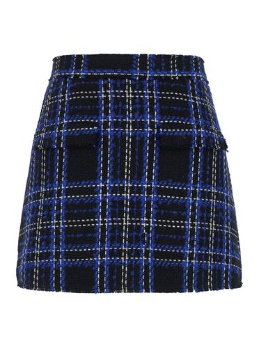 And Blue Skorts With Check Motif In Fabric Woman - MSGM - Modalova