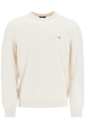 A. P.C. Grey Crewneck Sweater With Mini Logo - A.P.C. - Modalova