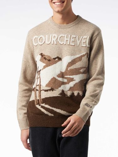 Man Crewneck Donegal Sweater Courchevel Postcard Jacquard - MC2 Saint Barth - Modalova