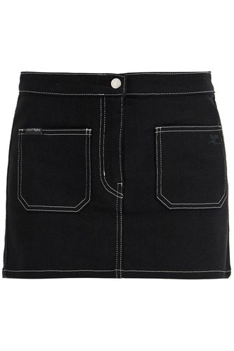 Pocket Topstitched Denim Mini Skirt - Courrèges - Modalova