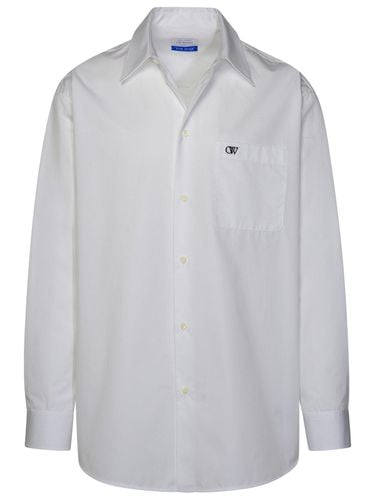Off- Logo Embroidered Long-sleeved Shirt - Off-White - Modalova