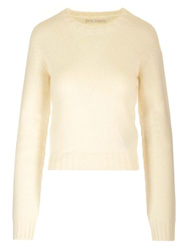 Ivory Sweater With Back Logo - Palm Angels - Modalova