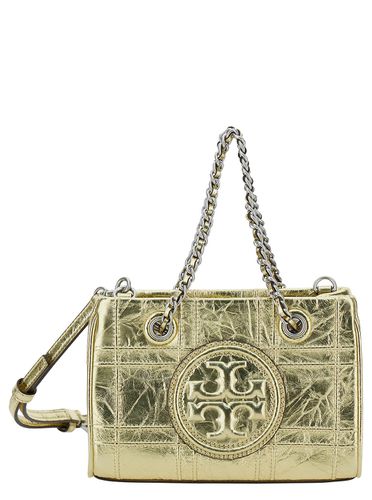Fleming Soft Mini Gold-colored Shoulder Bag With Embossed Logo In Leather Woman - Tory Burch - Modalova