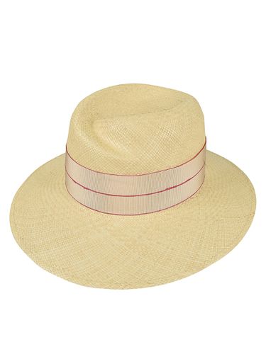 Borsalino Bow Logo Woven Hat - Borsalino - Modalova