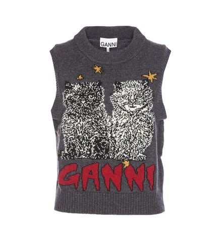 Ganni Cats Graphic Vest - Ganni - Modalova