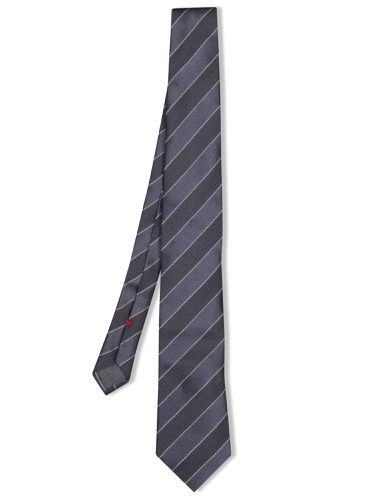 Dark Grey Silk Chevron Tie - Brunello Cucinelli - Modalova