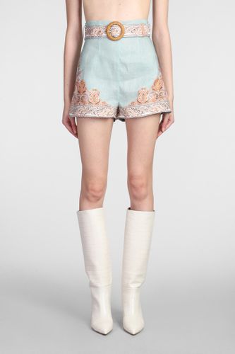 Zimmermann Shorts In Cyan Cotton - Zimmermann - Modalova
