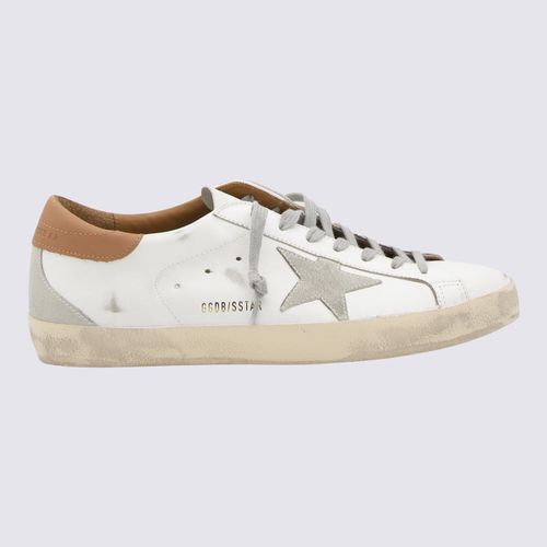 White And Brown Leather Super-star Sneakers - Golden Goose - Modalova