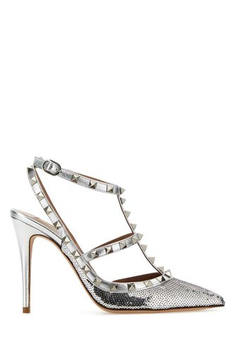 Embellished Leather Rockstud Pumps - Valentino Garavani - Modalova