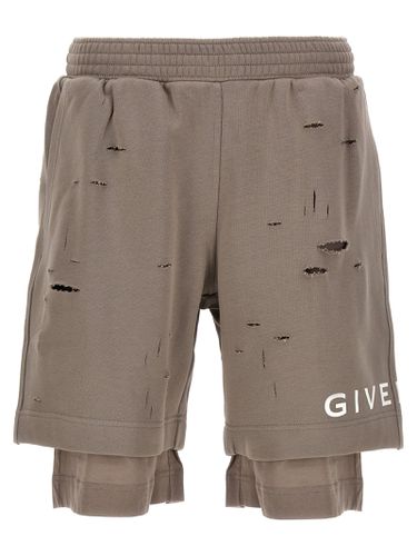 Destroyed Effect Bermuda Shorts - Givenchy - Modalova