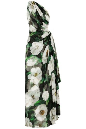 Long One-shoulder Floral Silk Dress - Dolce & Gabbana - Modalova