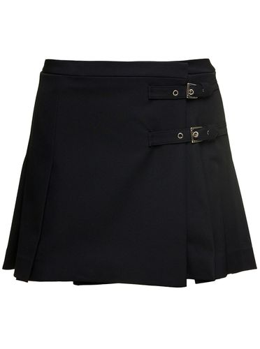 Mini Skirt With Side Bukle Detail With Loop In Wool Blend Woman - Alessandra Rich - Modalova