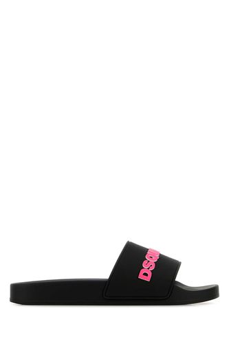 Dsquared2 Black Rubber Slippers - Dsquared2 - Modalova