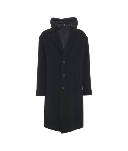 Buttoned Straight Hem Hooded Coat - Herno - Modalova