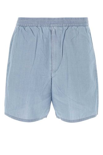 Light Blue Cotton Bermuda Shorts - Prada - Modalova