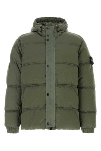 Army Green Nylon Down Jacket - Stone Island - Modalova