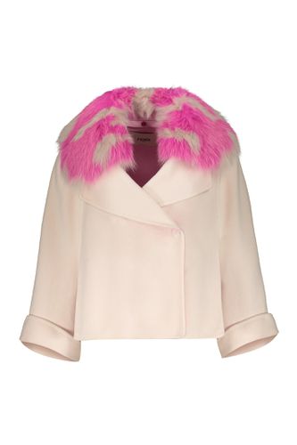 Fendi Fur Collar Cashmere Cape-coat - Fendi - Modalova