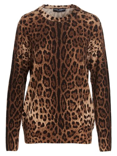 Animal Print Cashmere Sweater - Dolce & Gabbana - Modalova