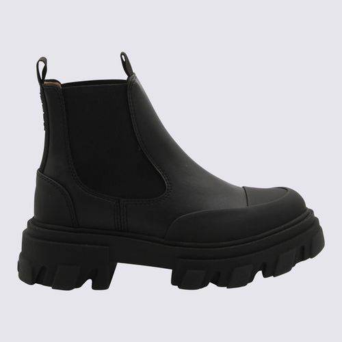 Faux Leather Combat Boots - Ganni - Modalova
