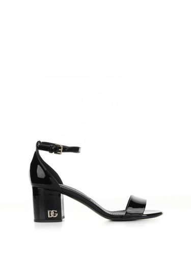 Leather Sandal With Strap And Mini Logo - Dolce & Gabbana - Modalova