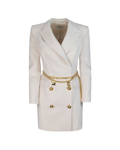 Belted Stretch Coat Dress - Elisabetta Franchi - Modalova