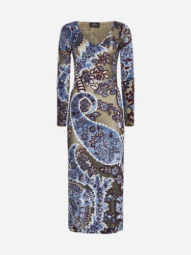 Etro Devore Velvet Midi Dress - Etro - Modalova