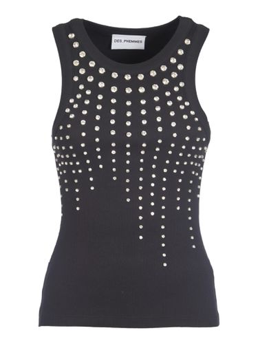 Crystal Embellished Knit Tank Top - Des Phemmes - Modalova