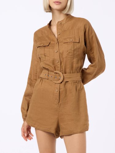 Woman Camel Linen Playsuit Hanniel - MC2 Saint Barth - Modalova