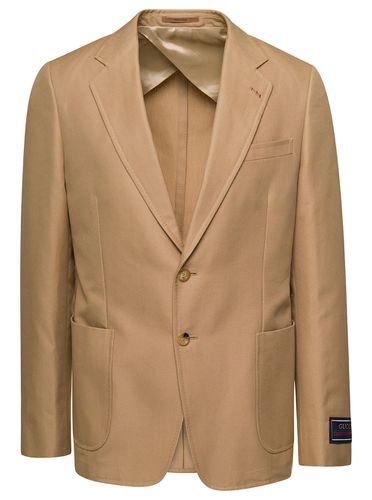 Mono-breasted Formal Jacket In Cotton Man - Gucci - Modalova