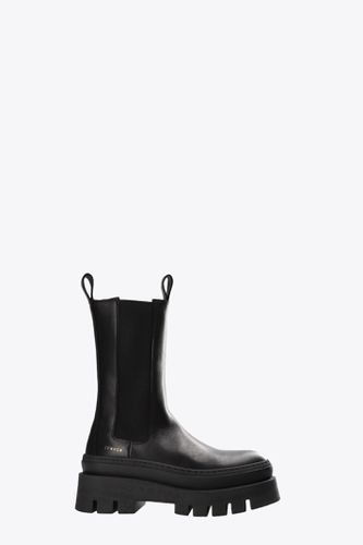 Woman Leather Chelsea Boot Black leather calf-high chelsea boots with chunky sole - Copenhagen - Modalova